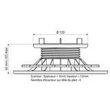 Plot terrasse dalle réglable 40/60mm - Gamme ESSENTIEL - Jouplast